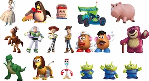 17x ASSORTED TOY CHARACTERS (80mm-100mm) - Wall Stickers - Themed Bedroom Vinyl - Picture 1 of 6
