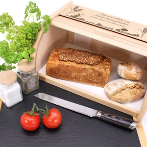 Brotkasten Holz WUNSCHTEXT Landhaus Brotaufbewahrung Küche Brotbox Brotbehälter - Bild 1 von 6
