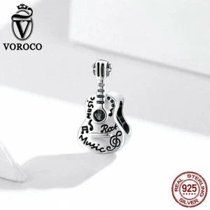 Dije Voroco Europeo Plata de Ley 925 Hágalo Usted Mismo Cuentas de Guitarra Simple para Pulsera - Imagen 1 de 11