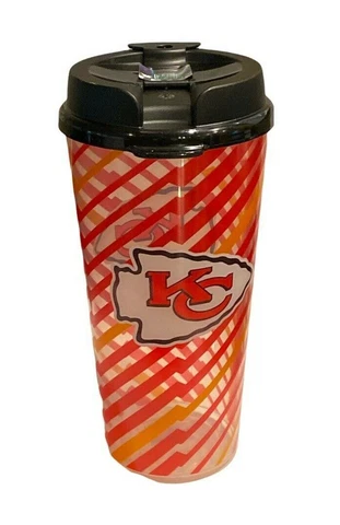 Kansas City Chiefs 32 oz Large Travel Tumbler Cup with Lid Super Bowl Party Cover