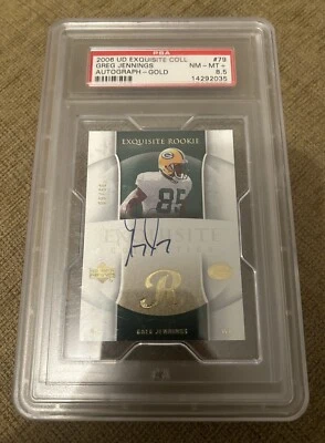 2006 Upper Deck Exquisite Collection GOLD Greg Jennings ROOKIE AUTO /60 PSA 8.5 - Image 1 of 2