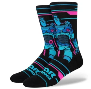 Stance Pixar Buzz Lightyear Kids Crew Socks Casual Neon Size Large Youth 3-5.5 - Picture 1 of 5