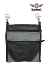 Black/Gray Multipocket Leather Belt Bag