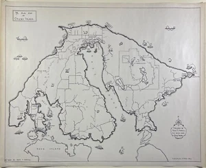 1946 Original Clásico B&W Litografía Mapa ISLA DE ORCAS, WA Ye Mapa Antiguo de la Isla de las Orcas - Imagen 1 de 9