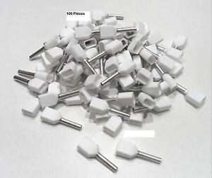 Embouts de cablage double 2x 0.5 mm² blanc le lot de  100 pièces