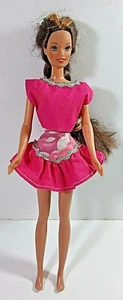 Vintage Barbie Doll Clothing Outfit Mattel Pink Skirt Top Silver Trim Shirt Lot - Picture 1 of 4