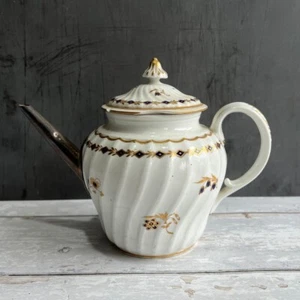 18th Century Worcester Porcelain Tea Pot Rare Flight Period 1785 Make Do - Picture 1 of 10