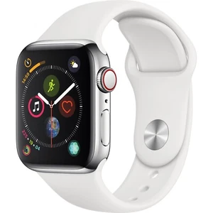 Apple Watch Series 4 40mm Stainless Steel Case White Band (GPS +LTE) MTUL2LL/A - Zdjęcie 1 z 1