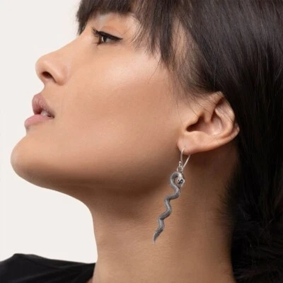 BIGIOTTERIA DONNA VESTOPAZZO ORECCHINI SERPENTE PLACCATO ARGENTO MI3103S - Immagine 1 di 3