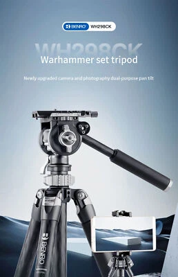 BENRO Warhammer Carbon Fiber Tripod WH298CK with Video Head - Image 1 of 4