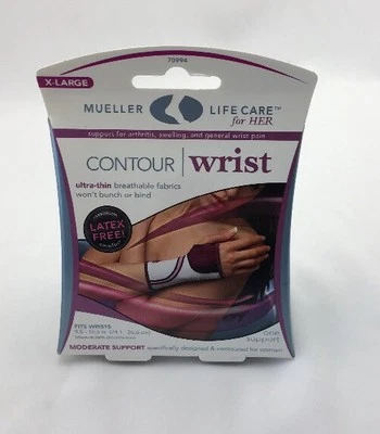 Muñequera contorno para mujer Mueller soporte moderado 70994 talla XL 9,5-10,5" NOS Foto 1 de 4