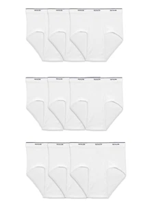 Calzoncillos de algodón sin etiquetas Fruit of the Loom para hombre, paquete de 9 - blancos, talla grande EE. UU. - Imagen 1 de 1