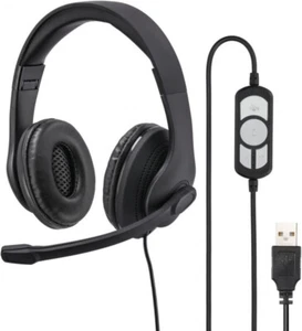 Hama HS USB 300 PC Office Headset On Ear Kopfhörer Mikrofon Call Center Büro 305 - Bild 1 von 6