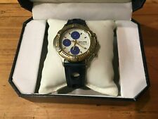 Spalding Chronograph Driving / Diving watch, good condition, Silver, Gold, Blue