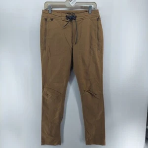Roark joggers pants men size 28 brown drawstrings pockets taper leg casual - Picture 1 of 9