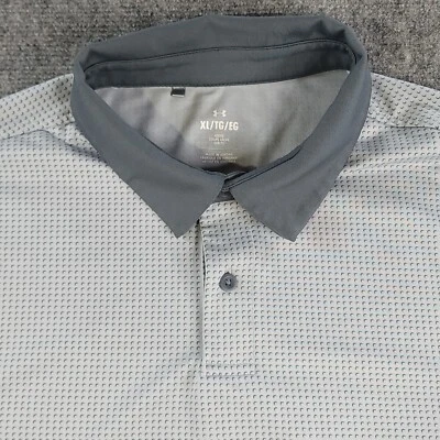 Under Armour Polo XL Gray Geometric Short Sleeve Golf Ball Stretch Performance - Image 1 of 4