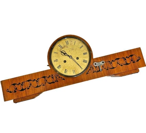 Huge big mechanical melodically bell table clock JANTAR wood case antique Cover