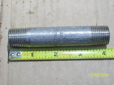 Pezón de tubo de acero inoxidable MERIT 1/2" X 4" 316 HACER OFERTA Foto 1 de 2