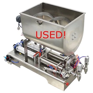 USED! Double Nozzle 100-1000ml Filling Machine Heating and Stirring Hopper 110V - Picture 1 of 24