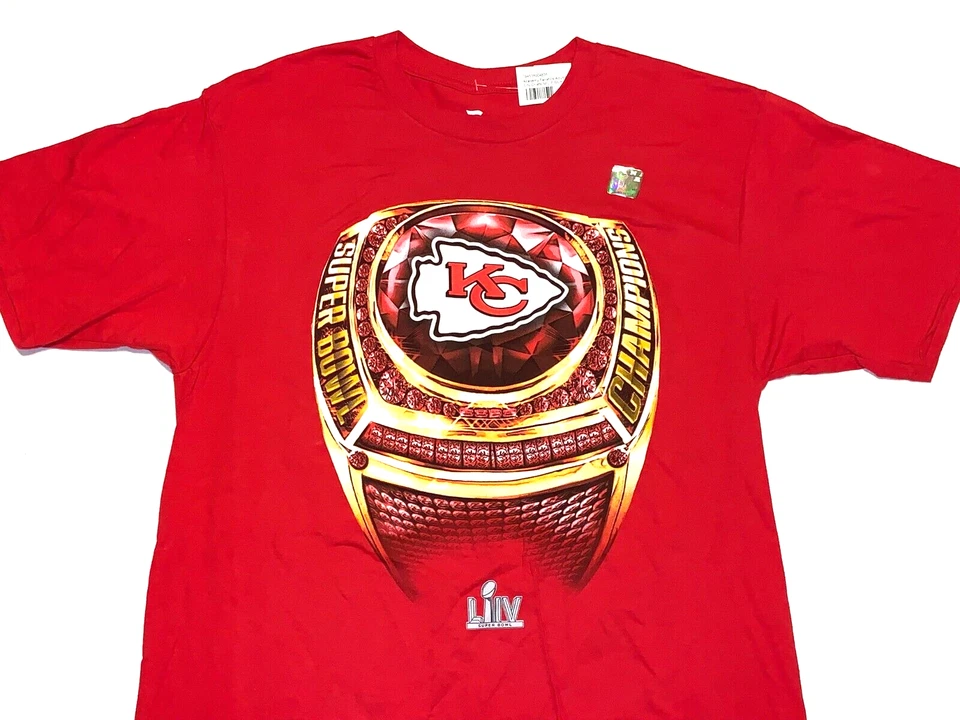 Kansas City Chiefs NFL Fútbol Campeones Super Bowl LIV Anillo Camiseta Nueva MEDIANA Foto 1 de 1