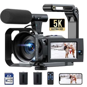 5K Dual Lens 4K+1080P Camcorder Video Camera WiFi Vlogging Camera Touchscreen US - Picture 1 of 10