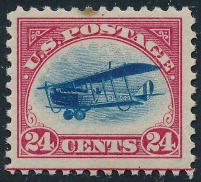 US Sc# C3 *MINT OG H* { 24c JENNY -VF- HUGE "GUIDELINE VAR} BIPLANE AIRMAIL 1918 - Image 1 of 3
