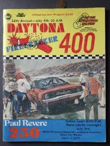 Florida Daytona Firecracker 400 1970 NASCAR programa de carreras de autos Don Allison- - Imagen 1 de 1