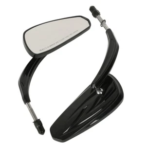 Black 8mm Rear View Side Mirrors Fit For Harley Softail Slim FLS 2012-2016 - Picture 1 of 8