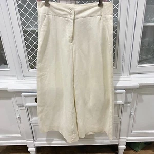 Sundance 100% linen cropped pant wide leg sz 2 - Picture 1 of 11