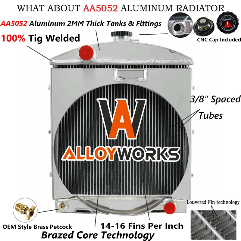 4 Row Aluminum Radiator For Case International 276 434 B275 Tractor #3041405R91 - Image 1 of 4