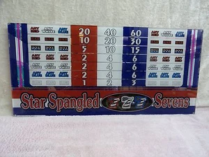 SLOT MACHINE GLASS STAR SPANGLED SEVENS  CASINO GAMBLE CARDS  PICTURE FRAME  - Picture 1 of 3