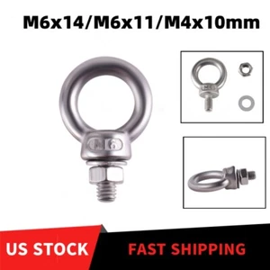 8/12 Stück Augenschrauben mit Muttern Edelstahl M4 M6 Zurrgewinde Hebe Set - Bild 1 von 16