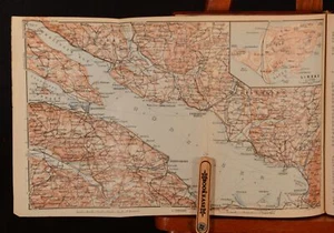 1929 Southern Germany Handbook for Travellers Karl Baedeker Colour Folding Maps - Imagen 1 de 5