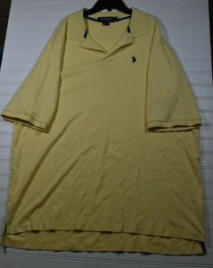 US Polo Assn Luxury Feel Yellow 100% Cotton Short Sleeve polo top Mens Sz 2XLT - Picture 1 of 6
