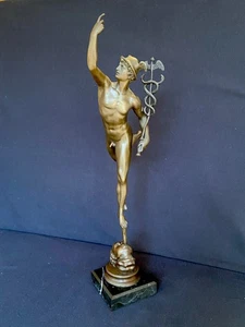 Merkur - Hermes Volante del Giambologna - Bronze Marmorsockel - 20. Jh. 55 Cm - Bild 1 von 13