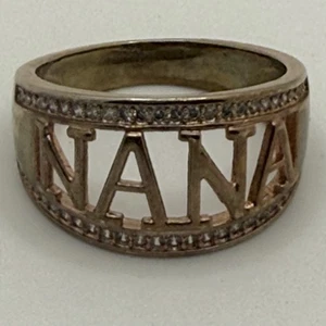 Ring Rosegold über Sterlingsilber NANA Strass Geschenk gemarkt 925 Gr. 8,5 - Bild 1 von 7