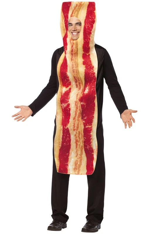 Nuevo Disfraz de Halloween Divertido Get Real Bacon Strip Adulto Foto 1 de 1