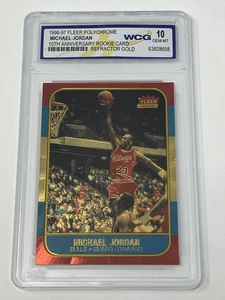 1996-97 Fleer Michael Jordan 10th Anniversary Polychrome Gold RC WCG 10 Gem Mint - Picture 1 of 2