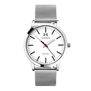 Sekonda Gents 40mm Nordic Silver Case and Strap Watch with White Dial Model 1940 - Picture 1 of 10