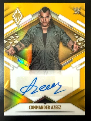 2022 Panini Chronicles Phoenix WWE COMMANDER AZEEZ Auto GOLD /10 - Image 1 of 2