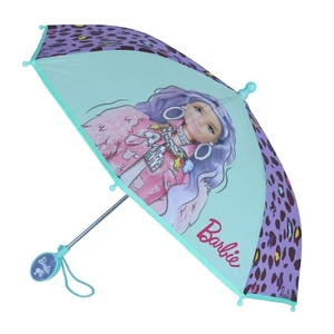 U.P.D., INC Girl's Mattel Barbie and Leopard Print Stick Umbrella - Picture 1 of 4
