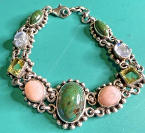 Nicky Butler NB Sterling Silver .925 Stunning Gemstone Bracelet - Picture 1 of 11