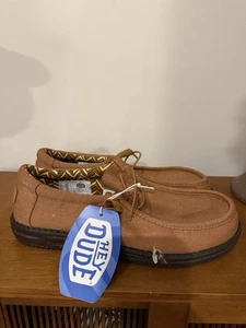 Hey Dude Wally Stretch Canvas Men's Casual Shoes, Nut, M9 - Picture 1 of 7