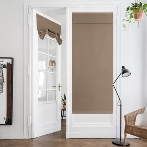 Cappuccino Blackout Door Curtain,Coffee Privacy French Door Curtains, 26 X 68 - Picture 1 of 8