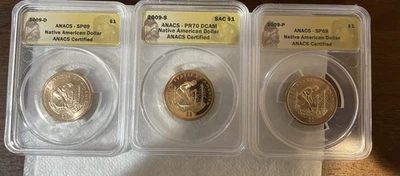 2009 ANACS Native American Dollar SP 69 Set - Image 1 of 2
