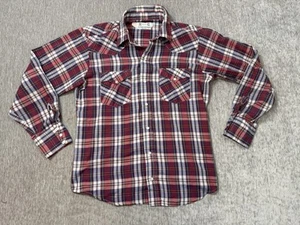 Vintage H Bar C Ranchwear Shirt Mens 16 1/2 x 34 Pearl Snap Western Plaid Red - Picture 1 of 9