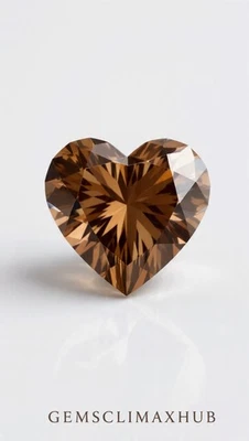 💎✨2 Ct Top Quality Lab-Grown Diamond | Heart Cut Brown Color | VVS1 Clarity - Image 1 of 4