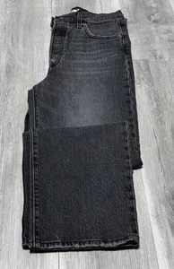 Levi’s Womens 26 X 27 Ribcage Straight High Rise Ankle Button Jeans Black - Picture 1 of 7