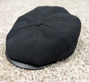 Wigens Hat Mens Size 59 Black Wool Blend Ear Flaps Newsboys Cab - Picture 1 of 11