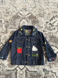 Hand Embroidery Girls 4t Denim Jacket - Picture 1 of 8